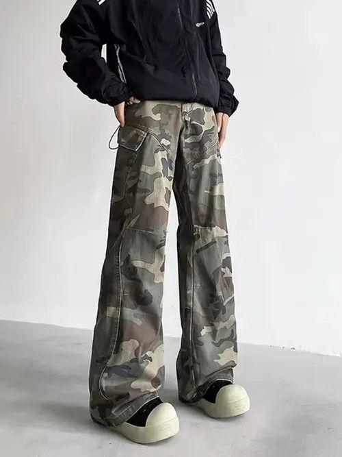 Japanese Brand Fukatsu x Ayano Cargo Camo Stacked Pants Size US 30 / EU 46 - 3 Thumbnail