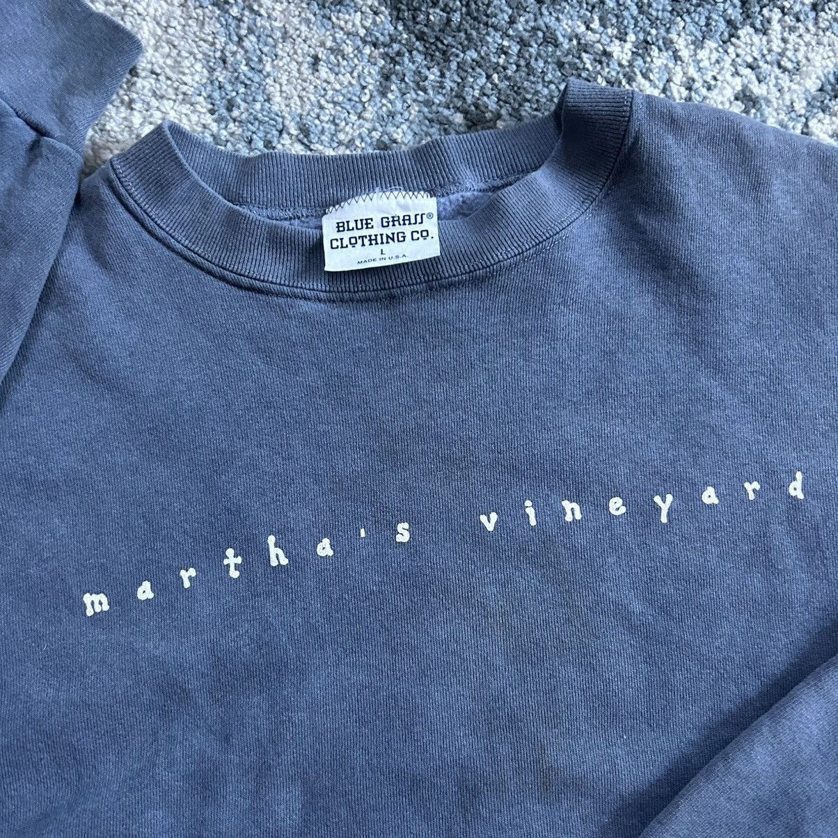 Vintage 90s MADE iN USA MARTHA’S ViNEYARD iNDiGO BLUE GRASS CREWNECK Size US L / EU 52-54 / 3 - 2 Thumbnail