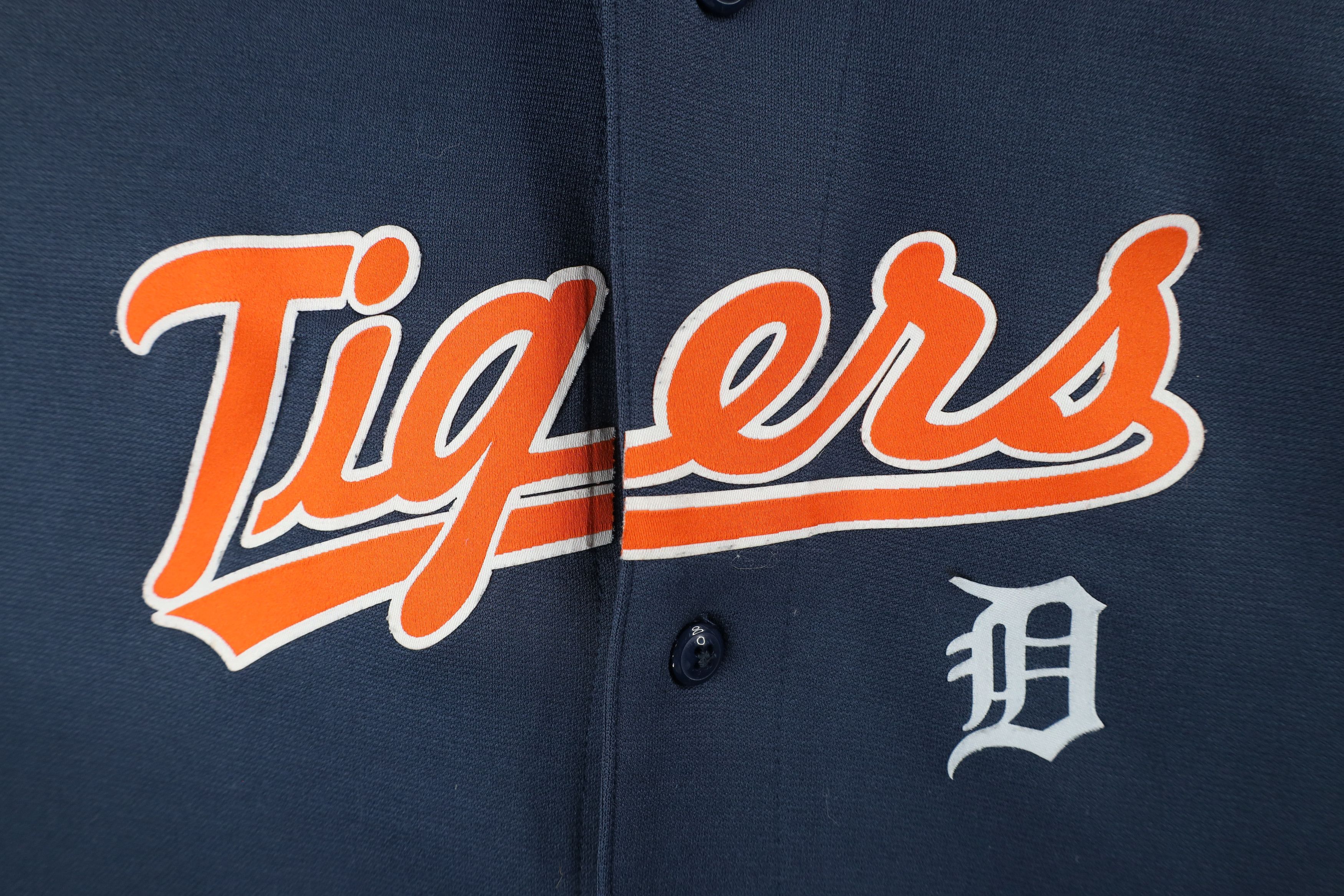 Vintage Vintage Spell Out Script Detroit Tigers Baseball Jersey Size US L / EU 52-54 / 3 - 5 Thumbnail