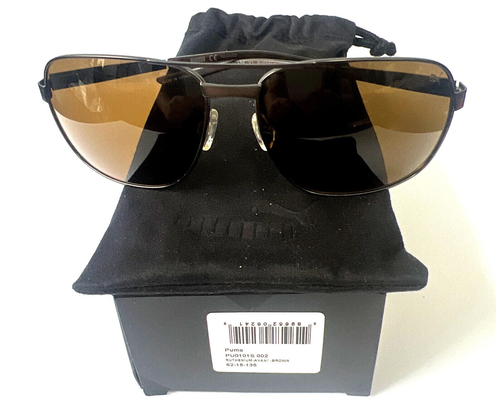 Puma Puma PU0101S 002 Blade Gray Square Sunglasses 62-15 135 New Size ONE SIZE - 8 Thumbnail