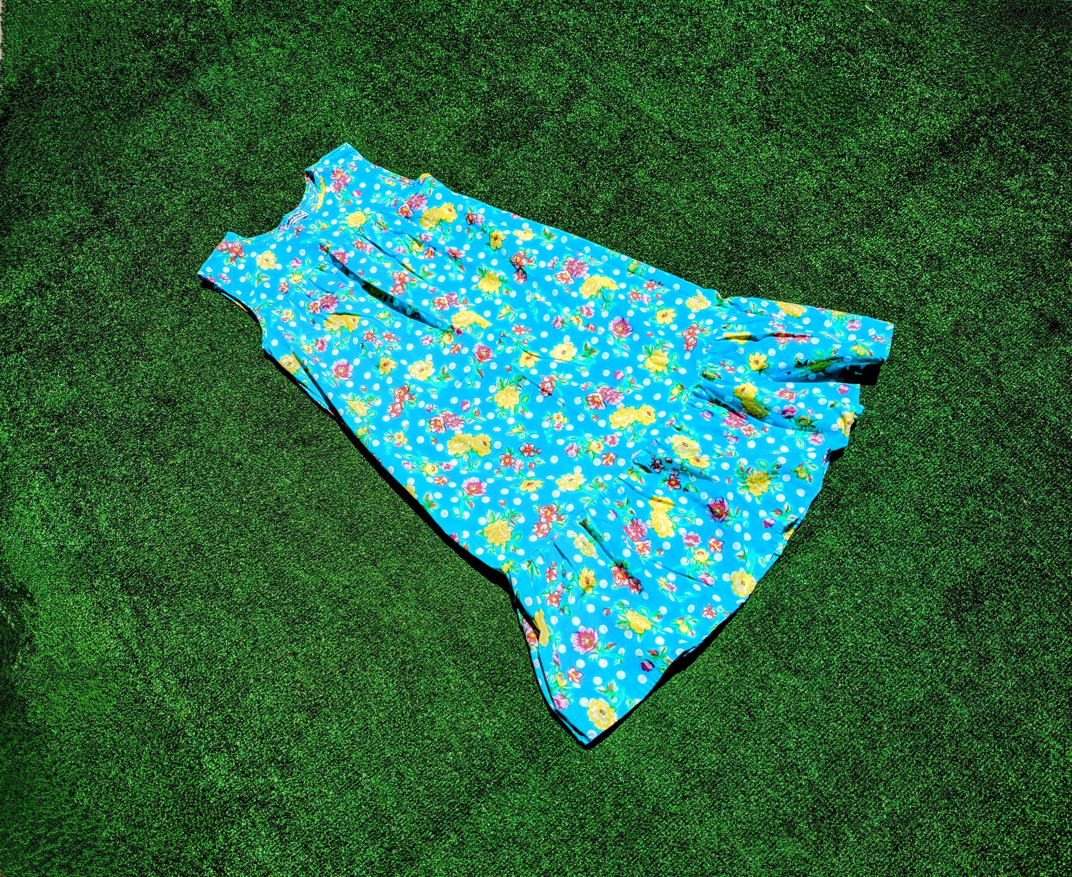 Designer Anthony Richards Sundress Floral Sleeveless Ruffle Pastel Size S / US 4 / IT 40 - 1 Thumbnail