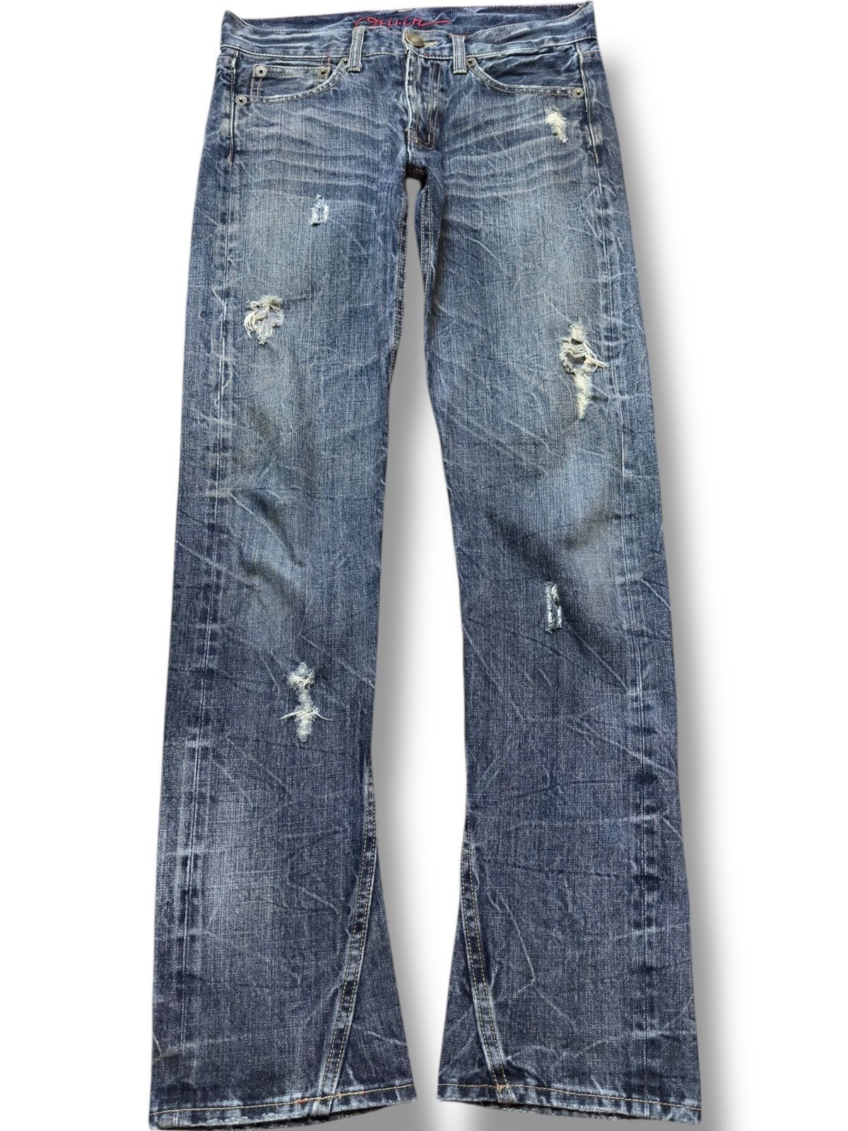 Hysteric Glamour Vintage Oririn Curve Leg Grunge Ripped Denim Size US 30 / EU 46 - 1 Thumbnail