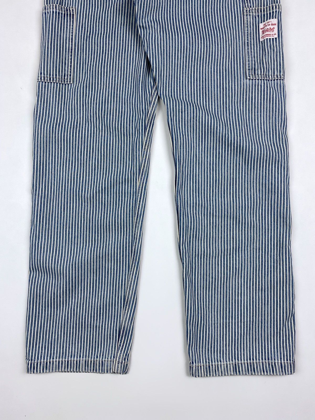 Levi's Levi’s 568 Stay Loose Railroad Stripe Carpenter Denim Pants Size US 28 / EU 44 - 9 Thumbnail