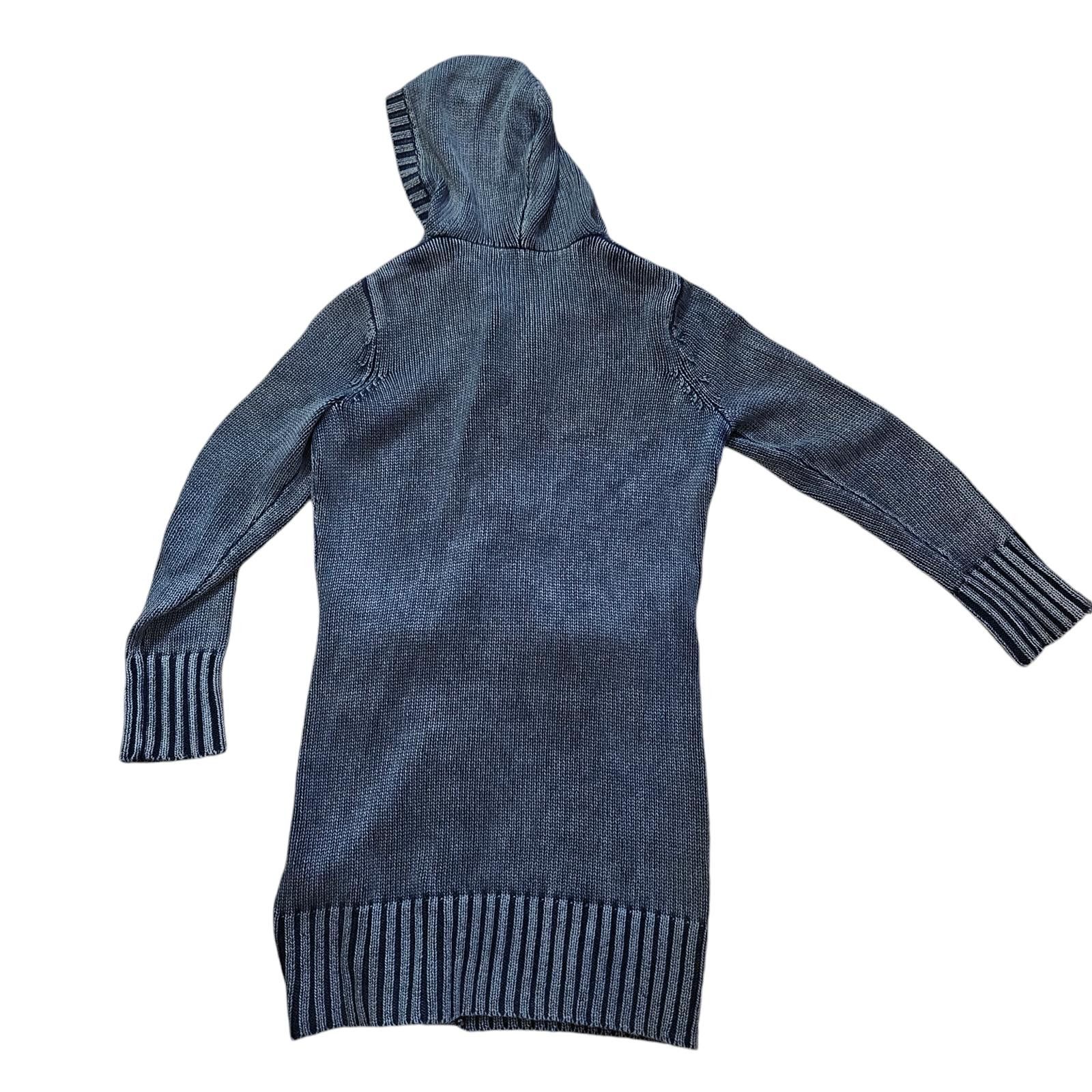 Designer PBJ Blues Hooded Cardigan, Size SM – Distressed Denim Size S / US 4 / IT 40 - 2 Thumbnail