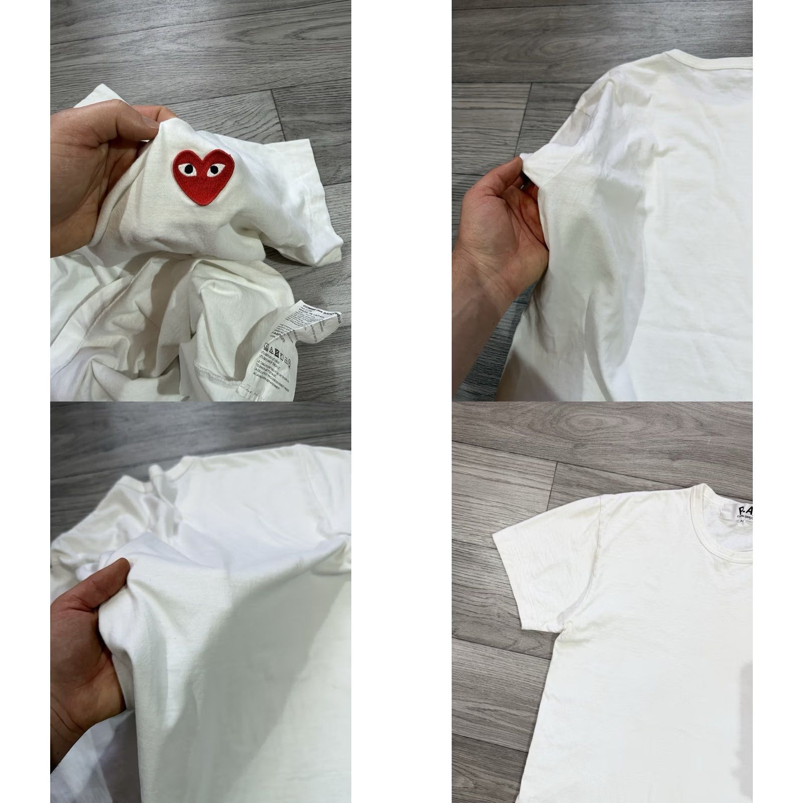 Comme des Garcons Girl VINTAGE? Play Comme des Garçons White T-Shirt Heart Short Sleeve Mens XL AZ-T108 - Mens XL White T-Shirt Heart Short Sleeve Comme des Garçons Size US XL / EU 56 / 4 - 8 Thumbnail