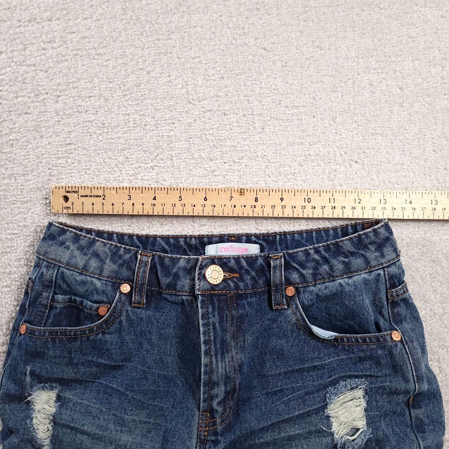 Denime Refuge Shorts Womens Size 2 Blue Denim Cut Off Distressed Hot Pants Shirt? Size 26" / US 2 / IT 38 - 3 Thumbnail