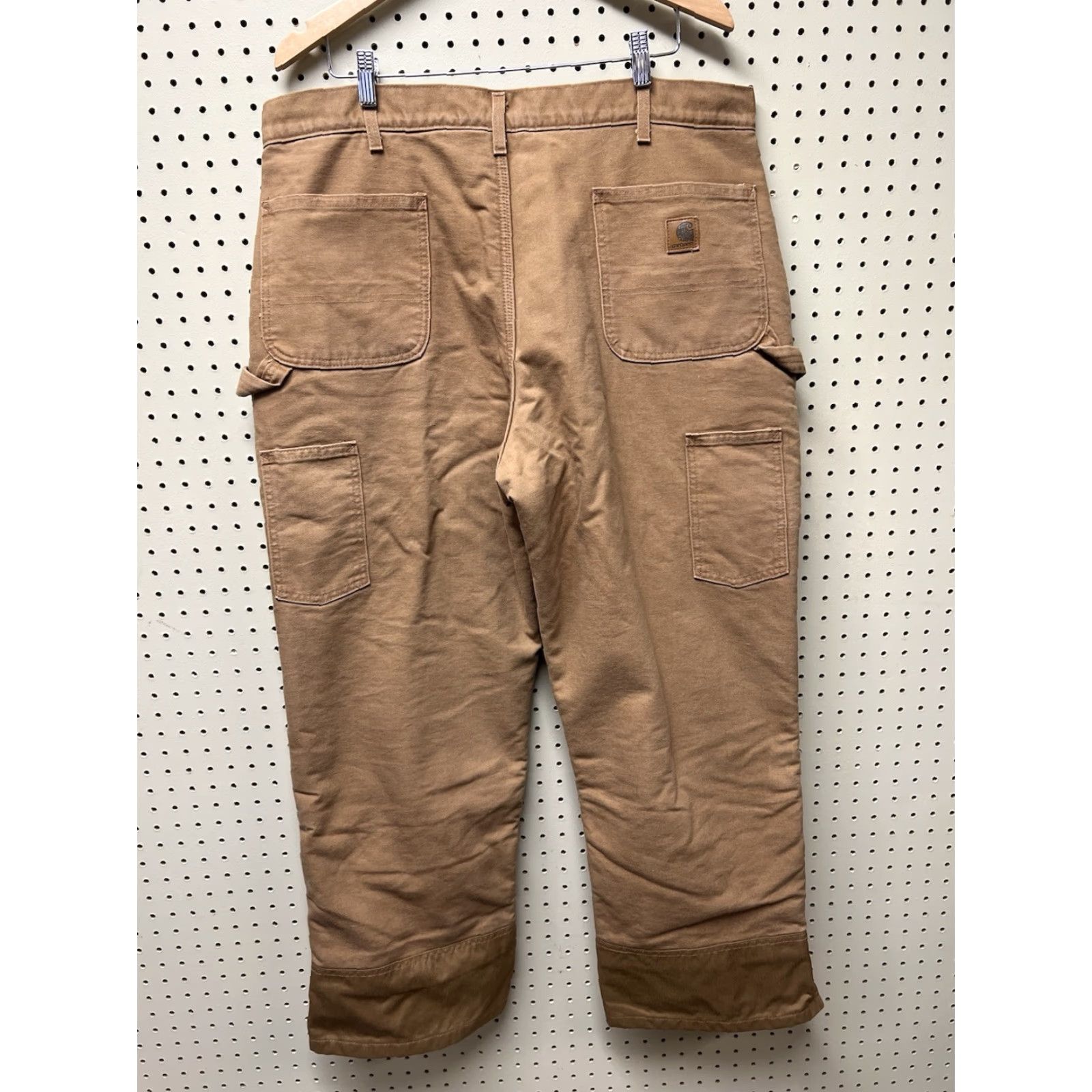 Carhartt VINTAGE Carhartt B157 Pants 40x30 Brown Canvas Insulated Sherpa Lined Double Knee Side Zip Workwear Carpenter Mens Size US 40 / EU 56 - 2 Thumbnail