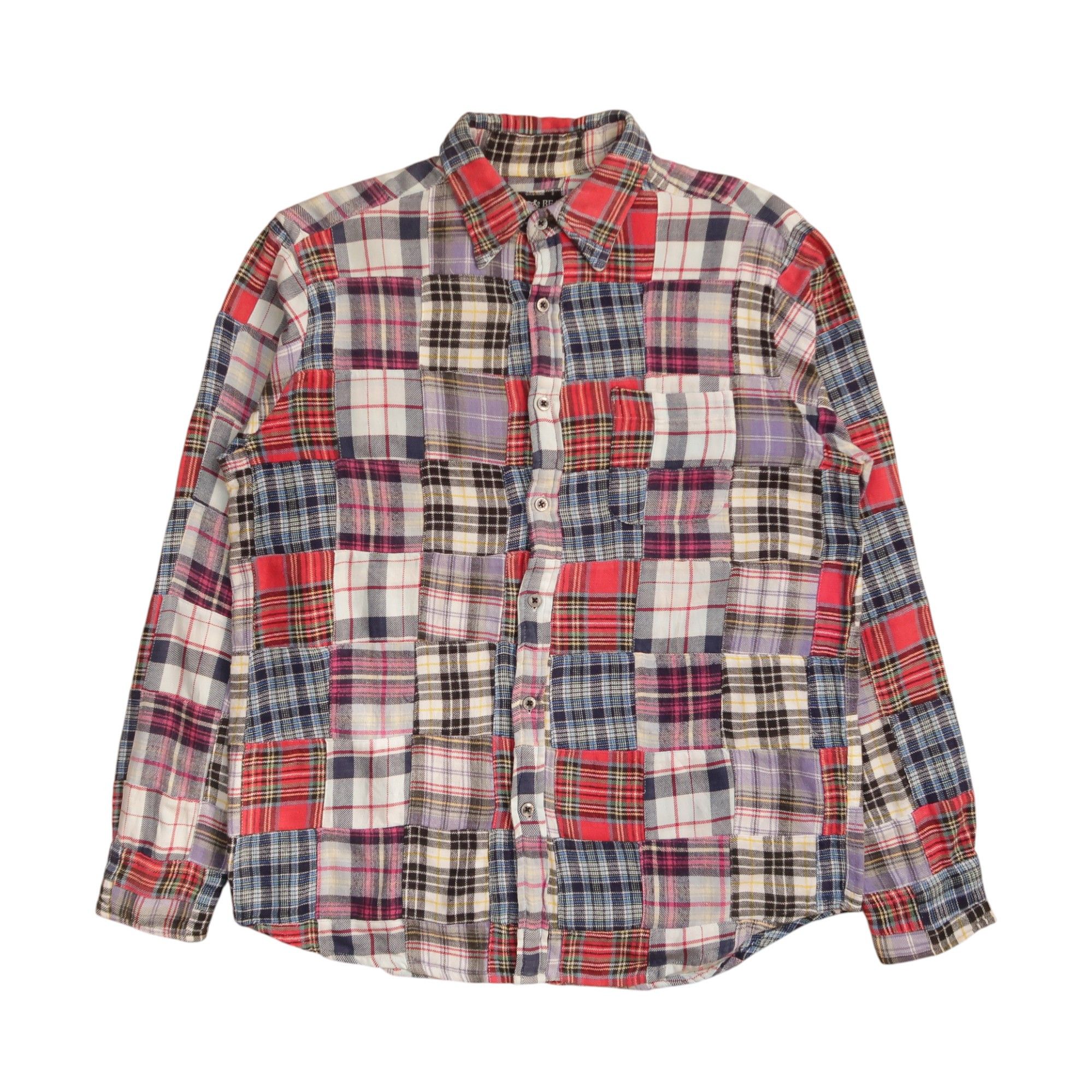 Beams Plus 1990s Beams Kingdom Patchwork Rebuild Shirt Flannel Needles Size US L / EU 52-54 / 3 - 1 Thumbnail