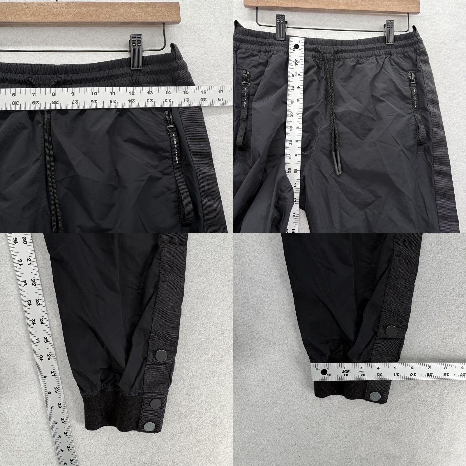 Athleta Athleta Womens Legend Track Pant Small Tall Black Nylon Drawstring Pants Slim Elastic Waist Pockets Side Stripe Zip Pocket Athletic Activewear Women Size 28" / US 6 / IT 42 - 8 Thumbnail