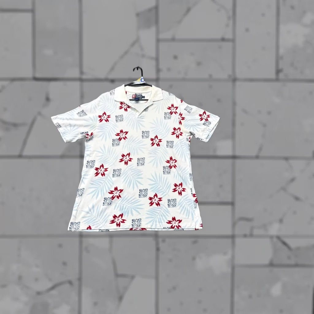 Ralph Lauren VINTAGE Chaps Ralph Lauren Polo Shirt Floral Short Sleeve Mens L White Red Casual Size US L / EU 52-54 / 3 - 1 Thumbnail