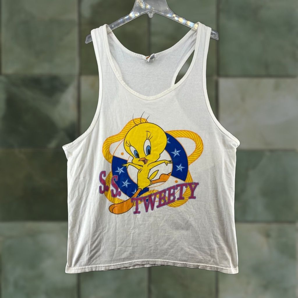Vintage VINTAGE Looney Tunes Tank Top Womens XL White Tweety USA Casual Size XL / US 12-14 / IT 48-50 - 1 Thumbnail