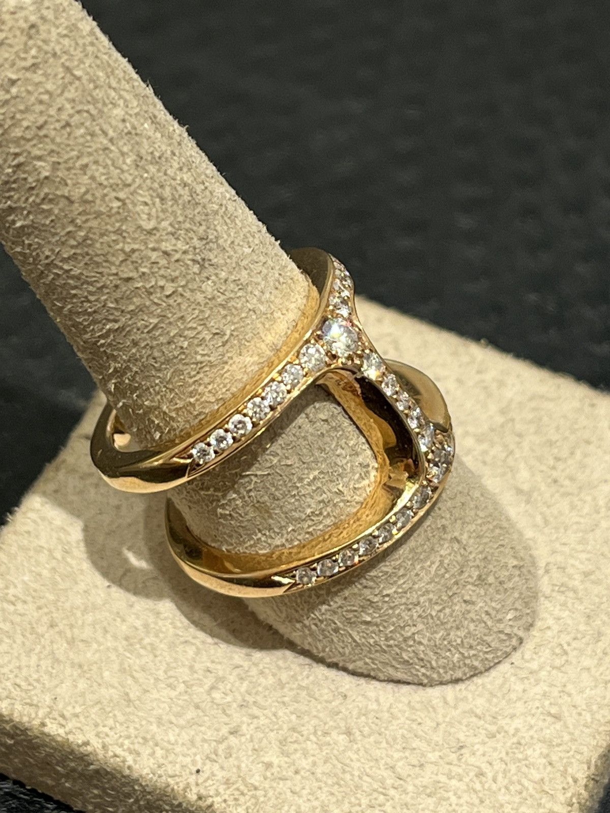 Hoorsenbuhs Hoorsenbuhs Phantom Ring - 18K Rose Gold with Pavé Diamonds Size ONE SIZE - 4 Thumbnail