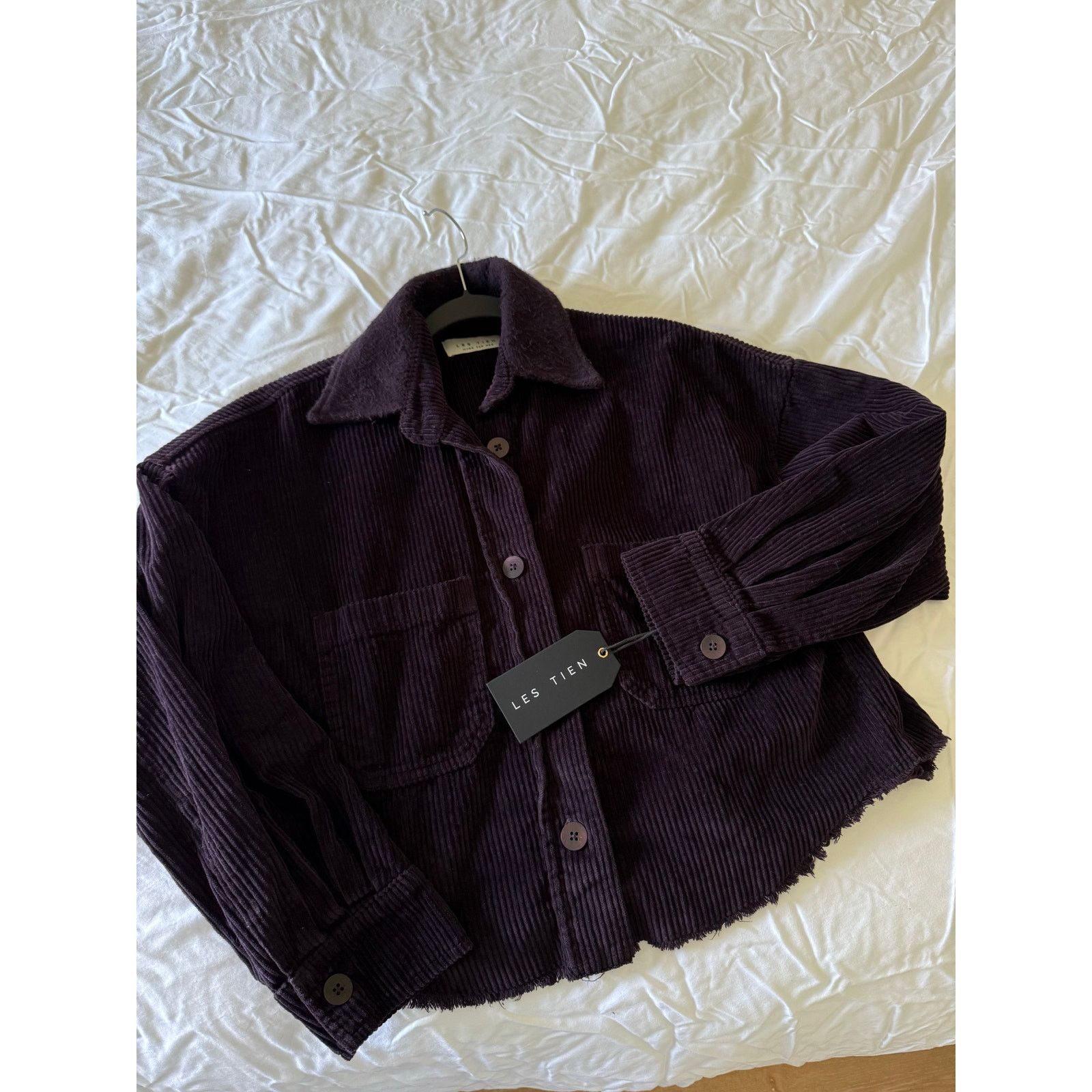 Les Tien $295 New Les Tien Coopa corduroy Crop Shacket - plum - Small Size S / US 4 / IT 40 - 4 Thumbnail