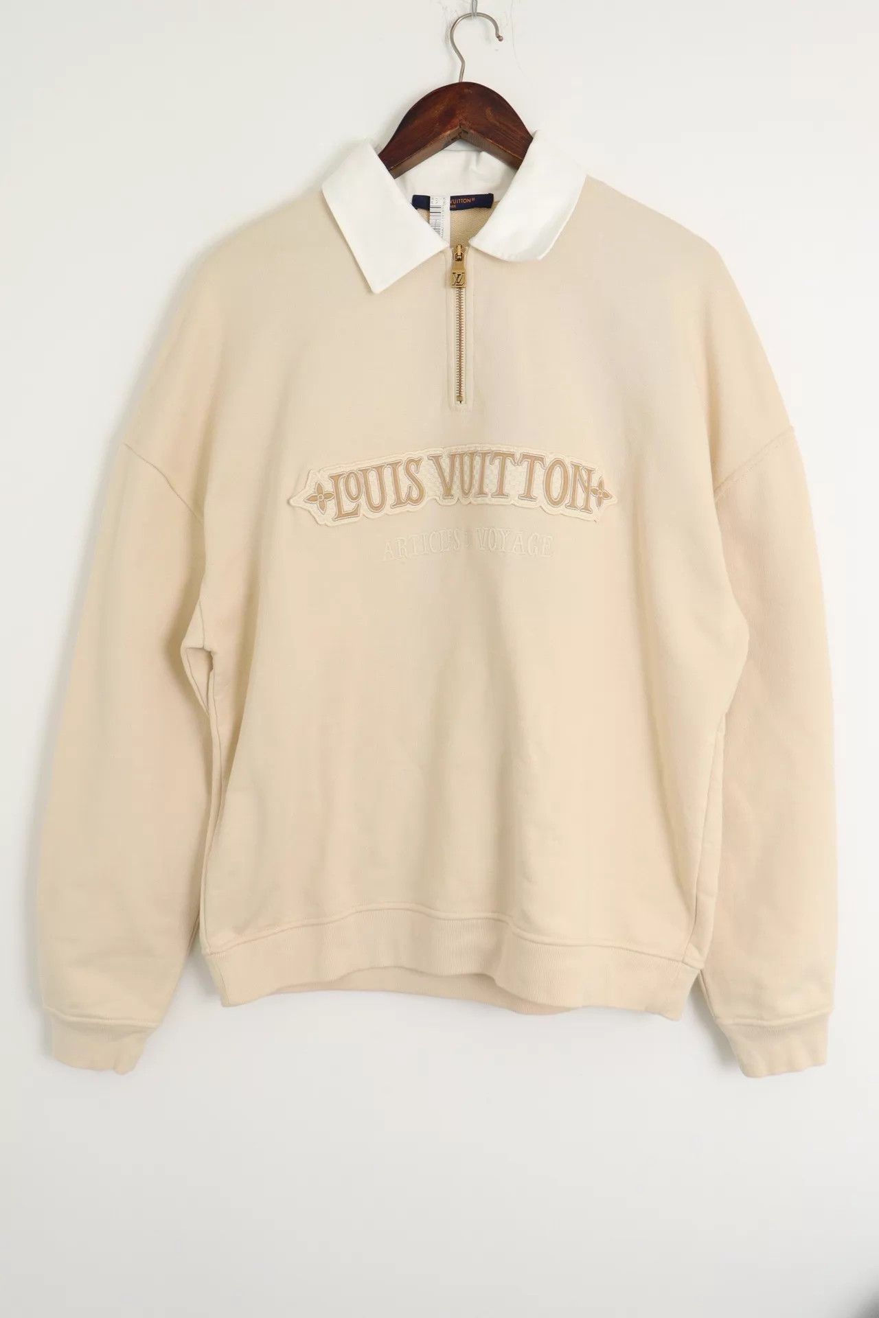 Louis Vuitton LV Embroidered Zip Hoodie Ivory XL 185/105A 99N Size US XL / EU 56 / 4 - 1 Thumbnail