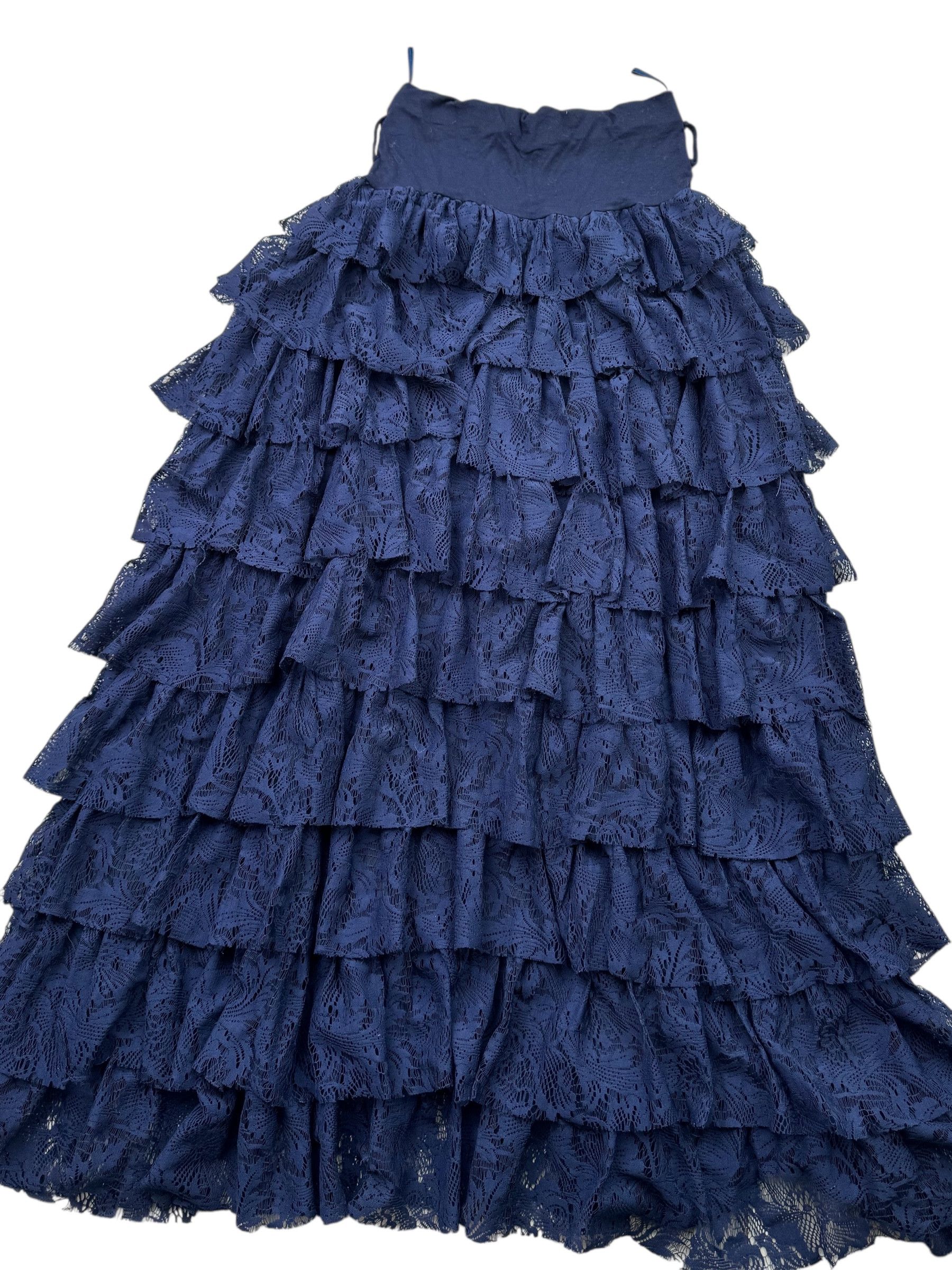Japanese Brand Vintage Lace Maxi Skirt W253(V9) Size 25" / US 0 / IT 36 - 2 Thumbnail