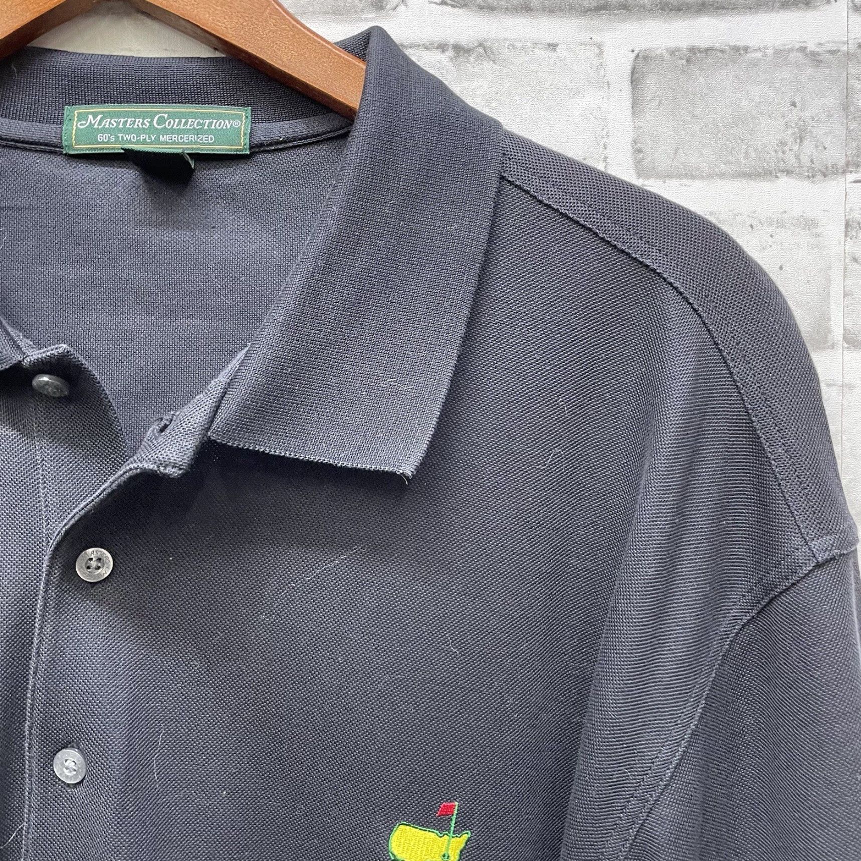 Vintage Masters Polo Mens XL Black 100% Cotton Two-Ply Mercerized Pima Masters Collection Shirt Size US XL / EU 56 / 4 - 2 Thumbnail