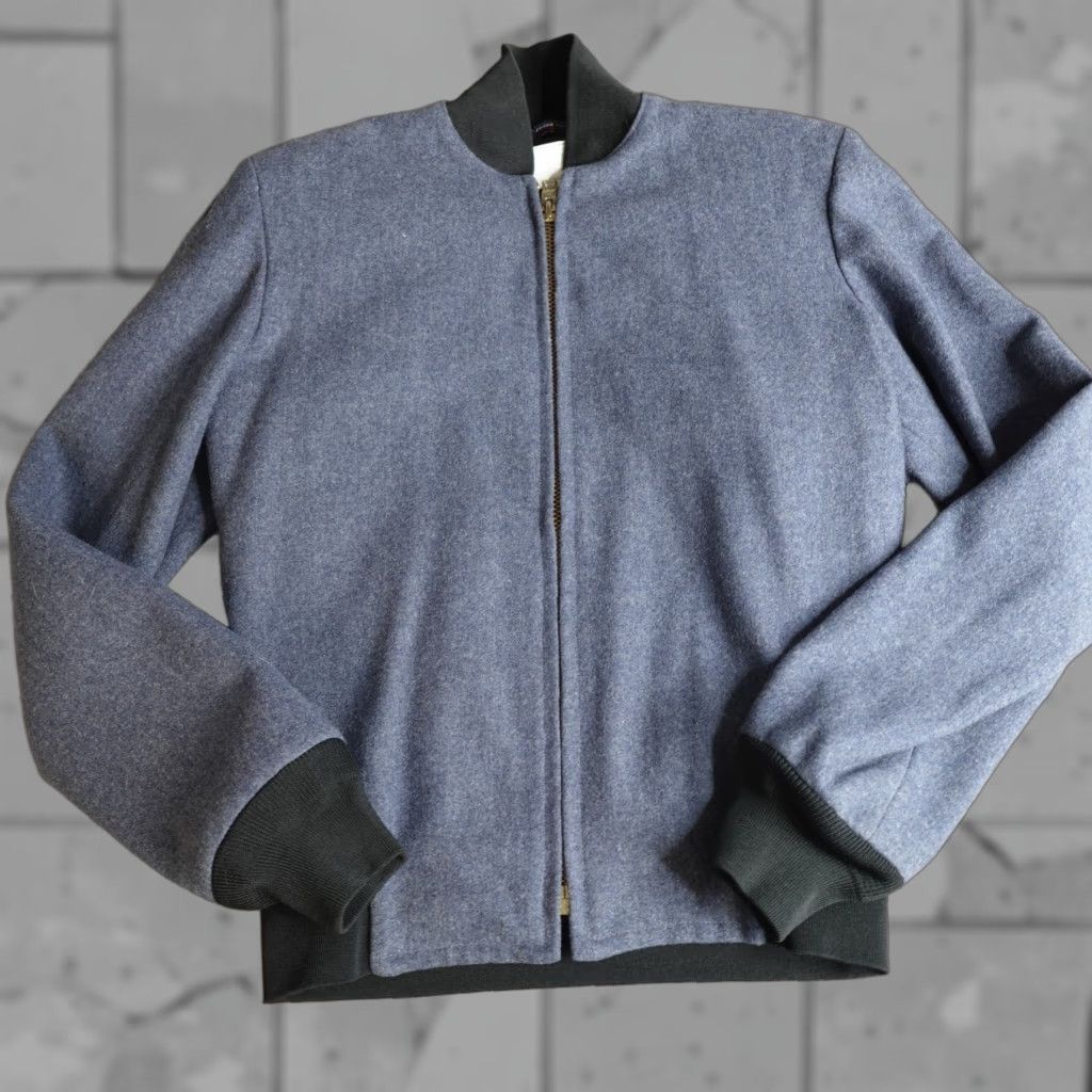 Vintage VINTAGE Valley Forge Jacket Bomber Jacket M Blue USA Made Mens Wool Solid Full Zip Size US M / EU 48-50 / 2 - 1 Thumbnail