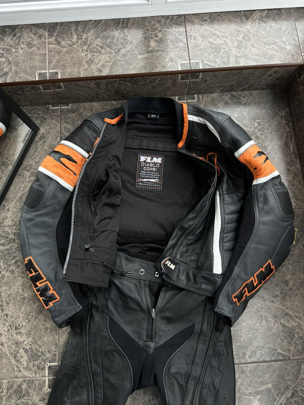 Other FLM Diablo One Piece Leather Motorcycle Racing Suit Men Size US 34 / EU 50 - 1 Thumbnail