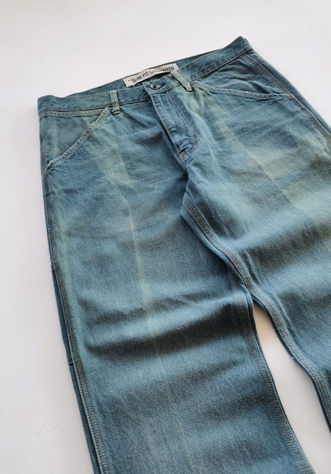 Gap × Yeezy Sunfaded Vintage Gap Slim Fit Carpenter Denim Jeans Size US 34 / EU 50 - 6 Thumbnail