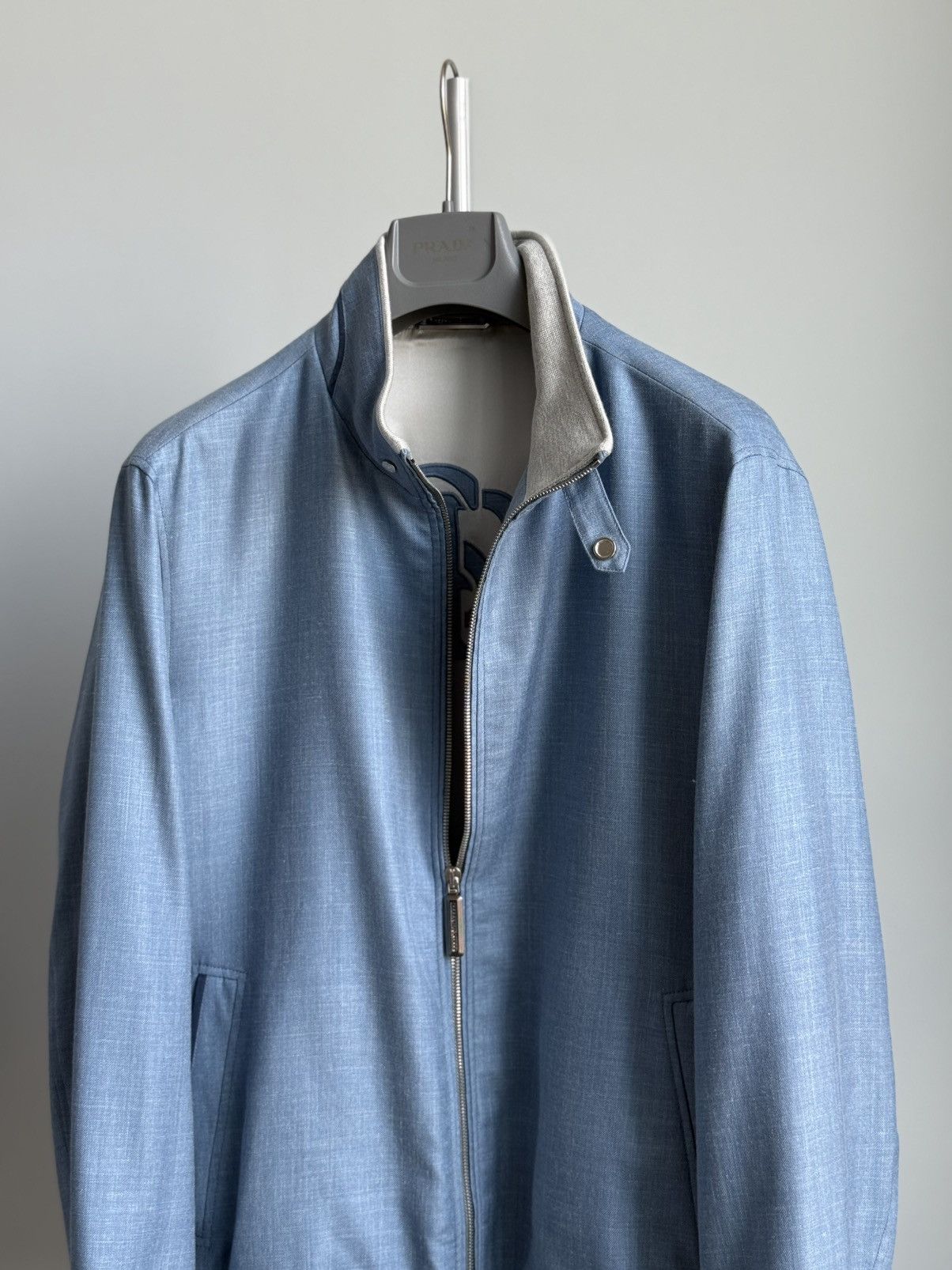 Stefano Ricci RRP~$5790 Stefano Ricci Wool Silk Linen Bomber Jacket Zip Size US L / EU 52-54 / 3 - 8 Thumbnail