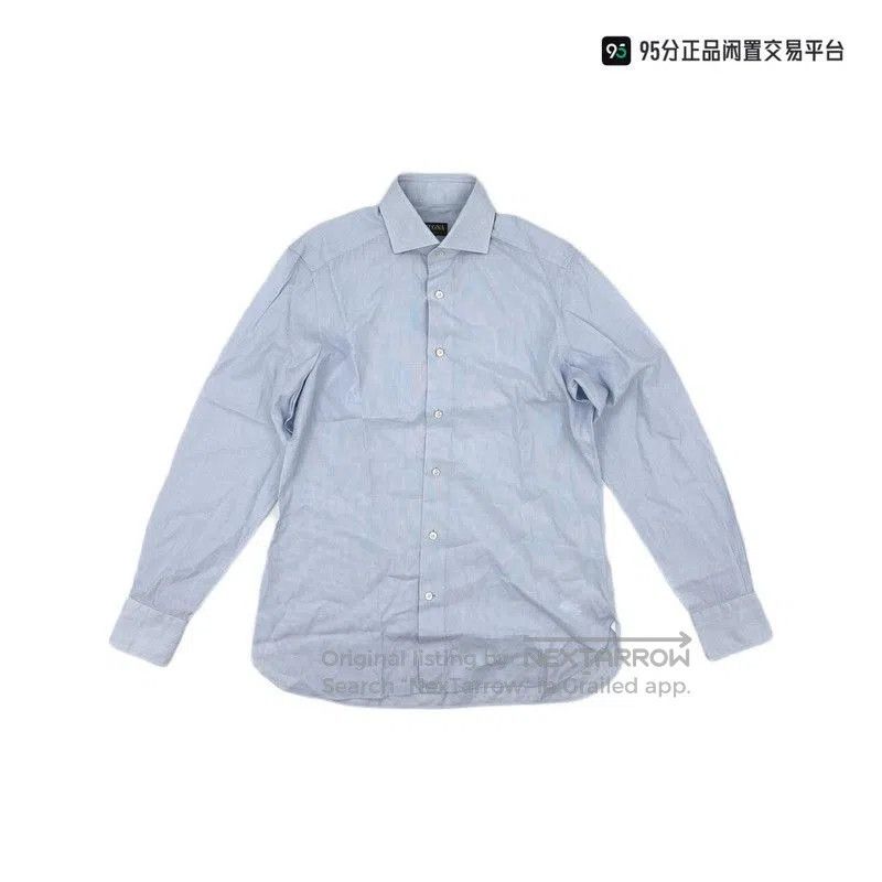 Ermenegildo Zegna Zegna Men's Blue White Lapel Long. Size US XL / EU 56 / 4 - 1 Thumbnail