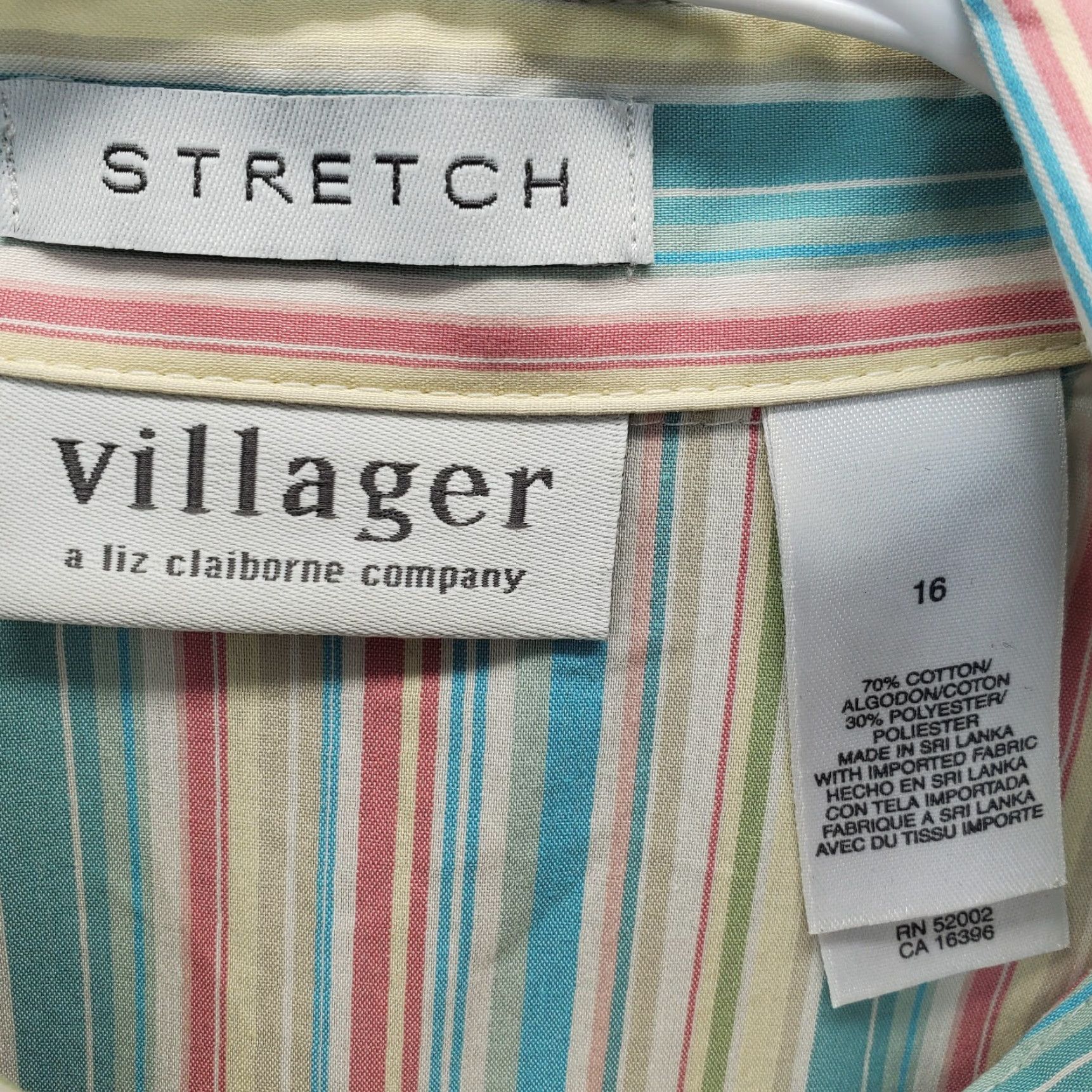 Liz Claiborne Liz Claiborne Villager Shirt Womens Size 16 Multicolor Striped Button Down Top Size XXL / US 16-18 / IT 52-54 - 3 Thumbnail
