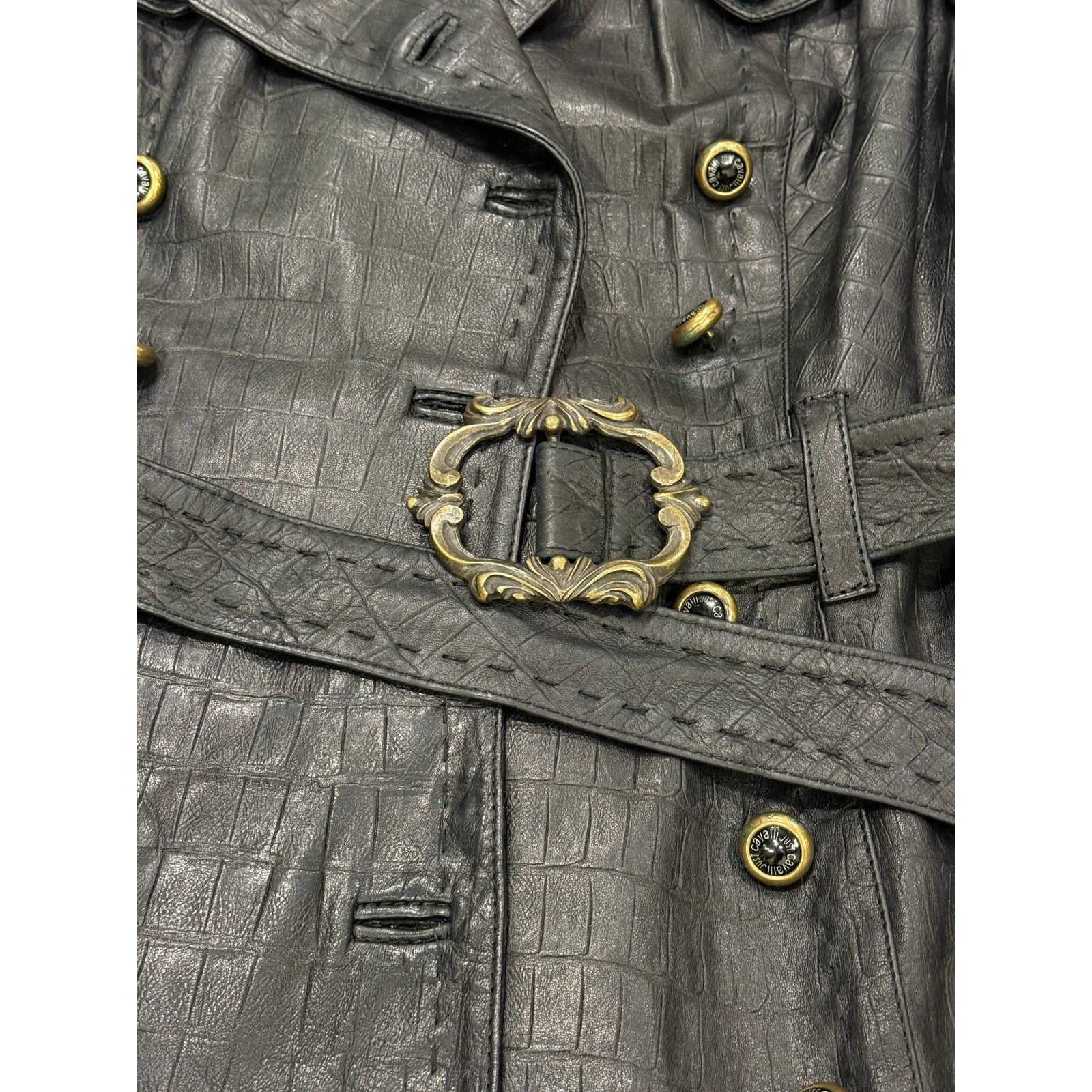Roberto Cavalli 2000s Cavalli heavy leather coat Size M / US 6-8 / IT 42-44 - 6 Thumbnail