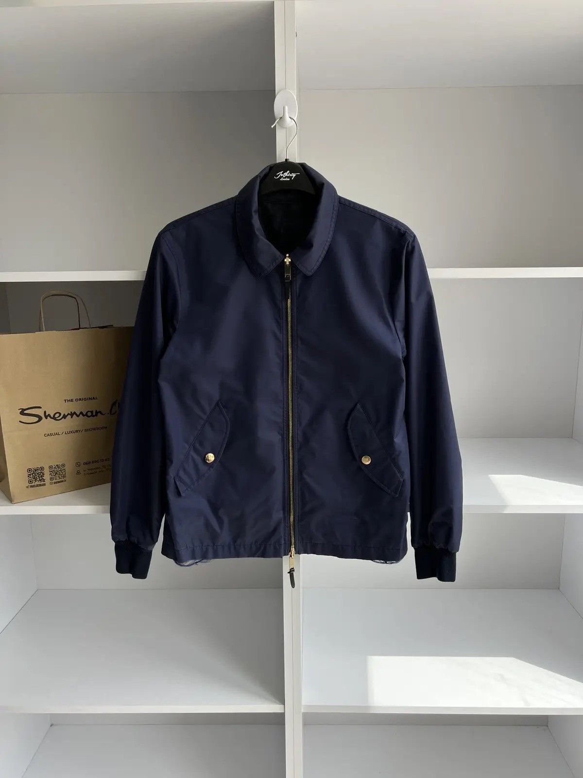 Burberry × Vintage Vintage Burberry Blue Plaid Reversible Double-Zipper Jacket Size US L / EU 52-54 / 3 - 11 Thumbnail