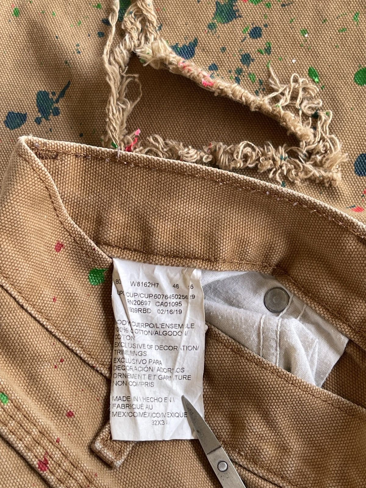 Vintage Dickies Paint Splatter Duck Fabric Distressed Carpenter Size US 33 - 15 Thumbnail