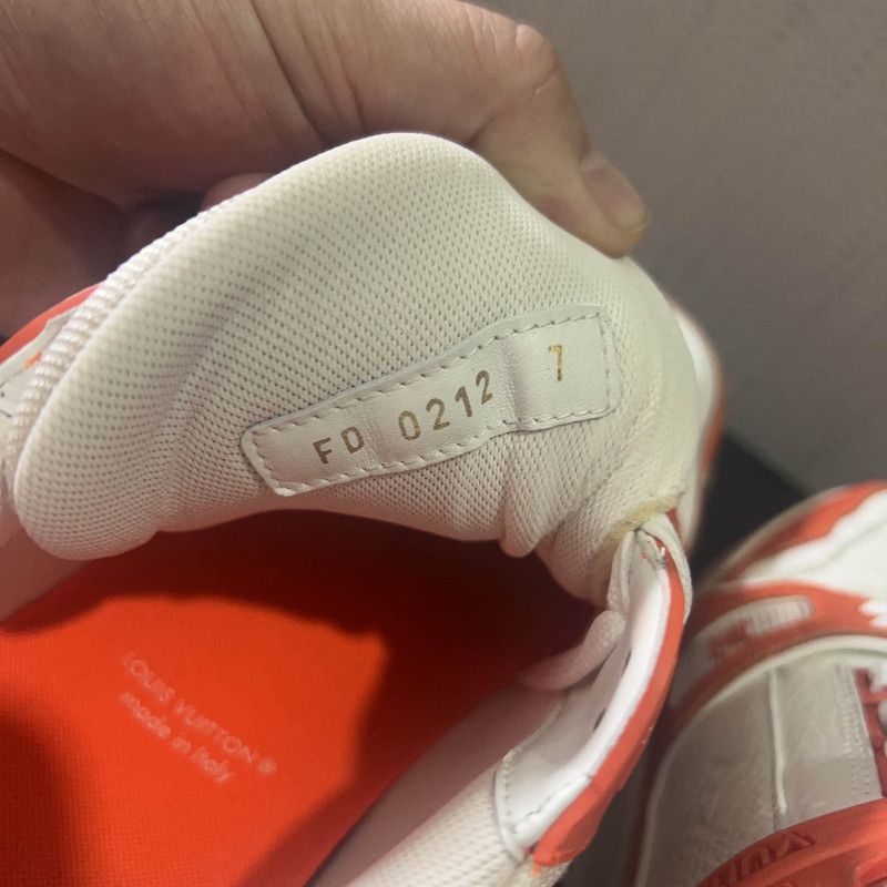 Louis Vuitton Louis Vuitton Trainer Orange and White Sneakers -2505 Size US 8 / IT 38 - 5 Thumbnail