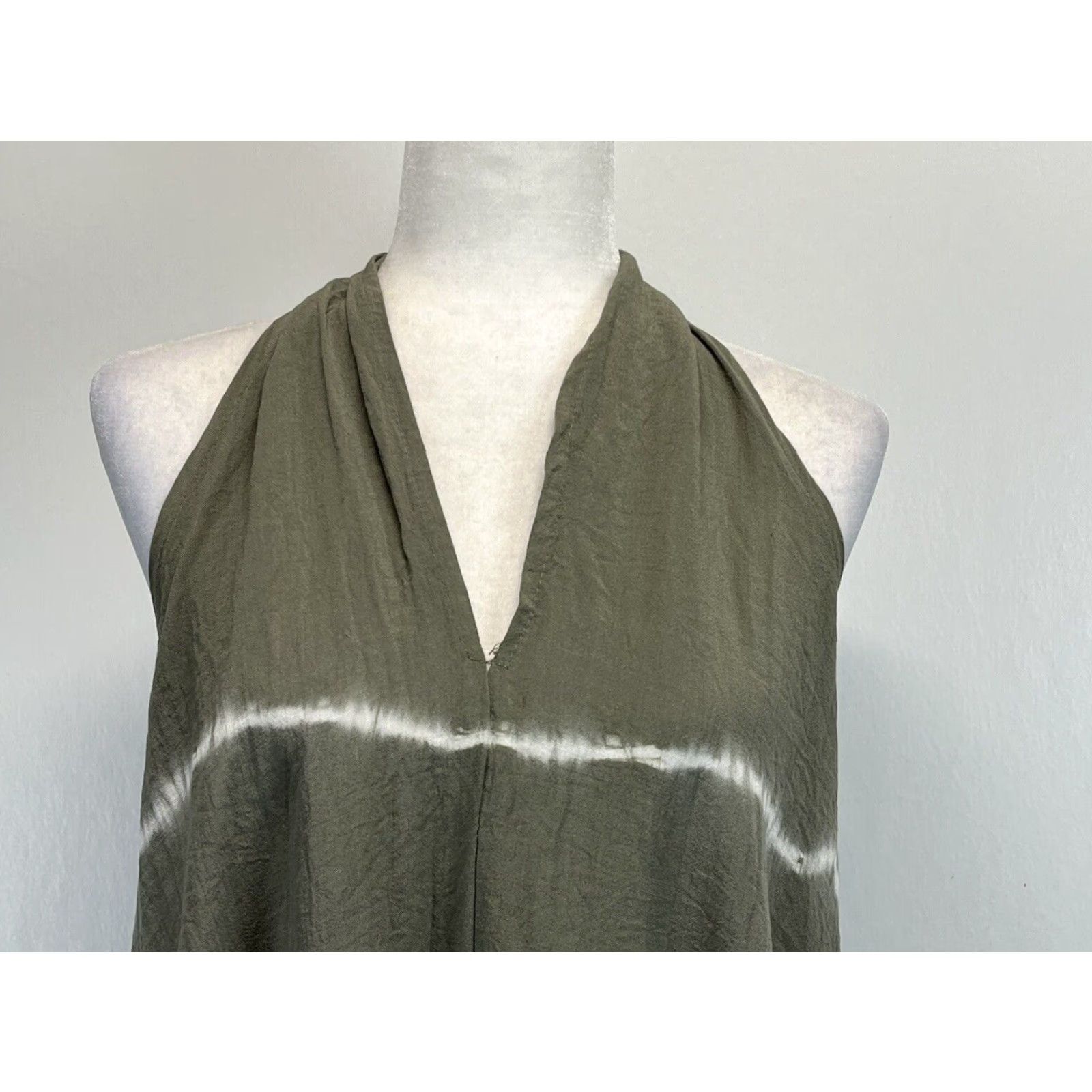 X-LARGE VINTAGE Vasna 100% Linen Striped Halter Maxi Dress XL Brown Oversized Casual Travel Womens Size XL / US 12-14 / IT 48-50 - 5 Thumbnail