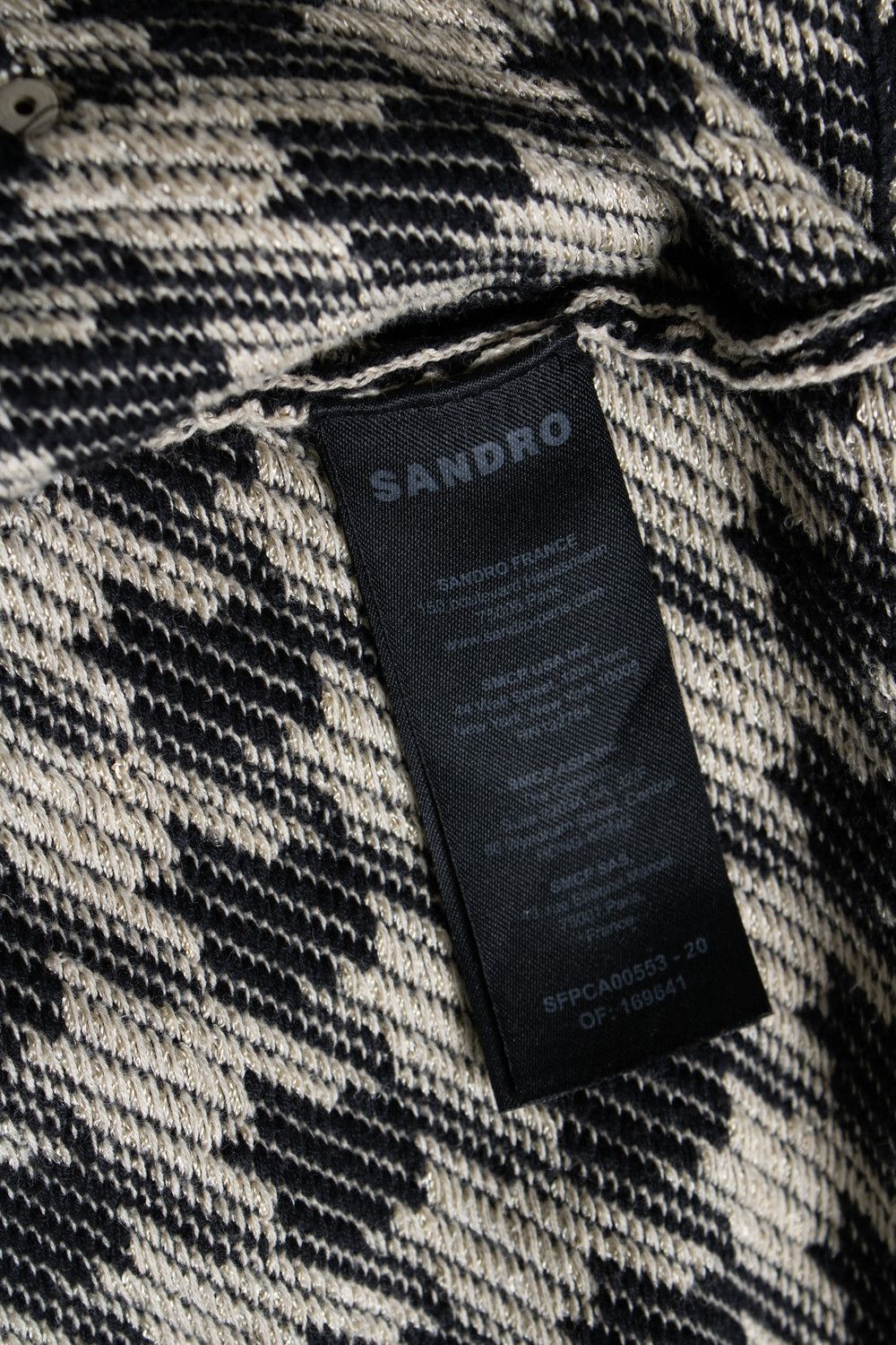 Sandro Sandro, pied de poule jacket in beige and black Size S / US 4 / IT 40 - 6 Thumbnail