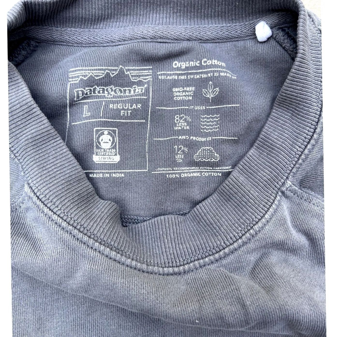 Patagonia Patagonia Sweatshirt Mens L Gray P-6 Logo Organic Crew Size US L / EU 52-54 / 3 - 4 Thumbnail