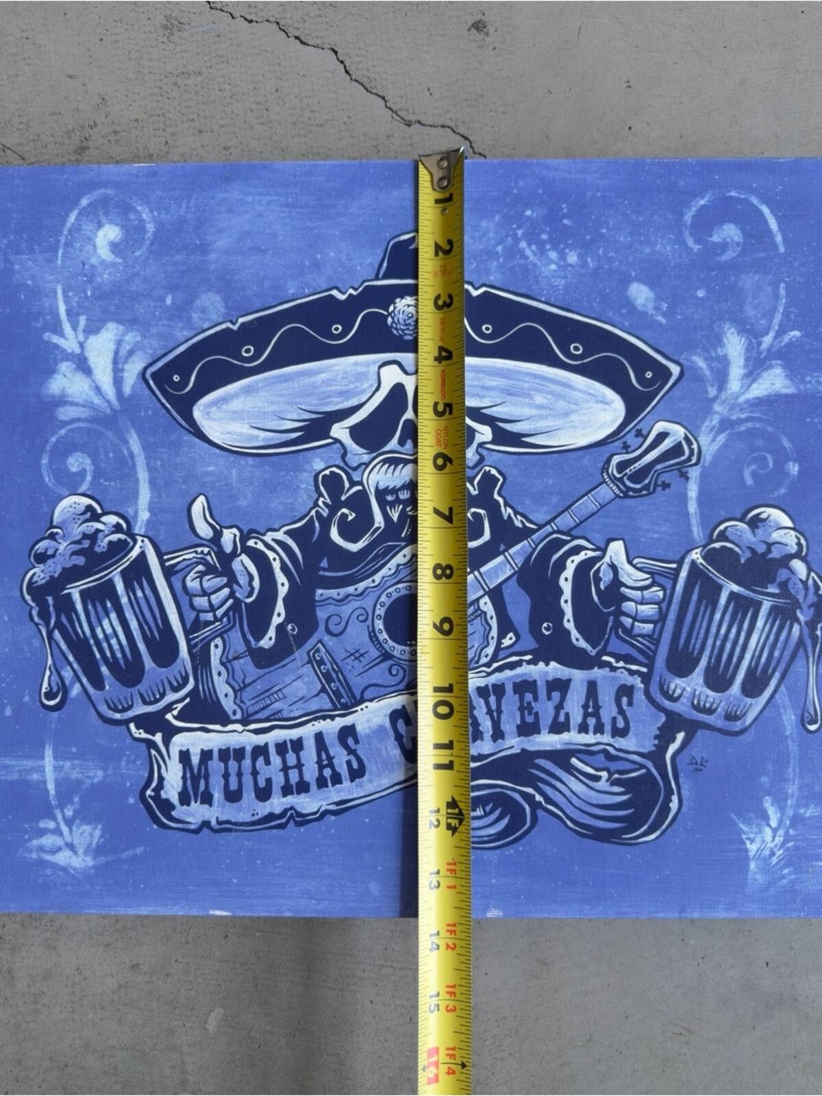 Other David Lozeau / Muchas Cervezas Canvas Art / Blue Skull Decor Size ONE SIZE - 2 Thumbnail
