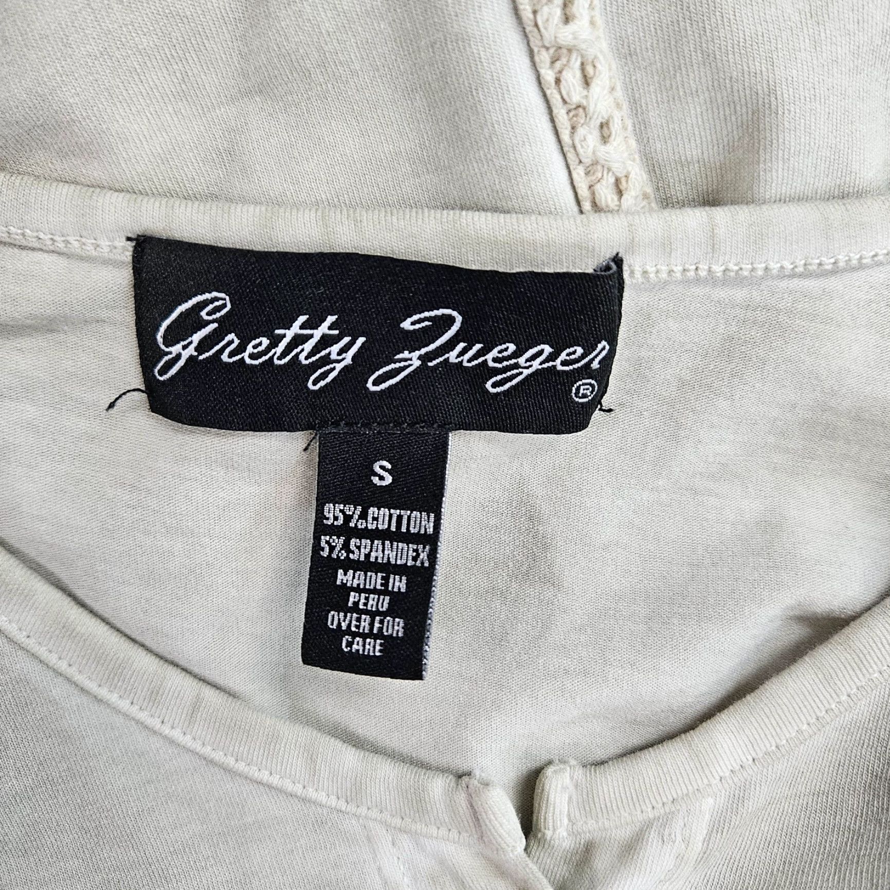Vintage Gretty Zueger Womens Top Small Beige Long Sleeve Button Down Ruffle Blouse Size S / US 4 / IT 40 - 5 Thumbnail