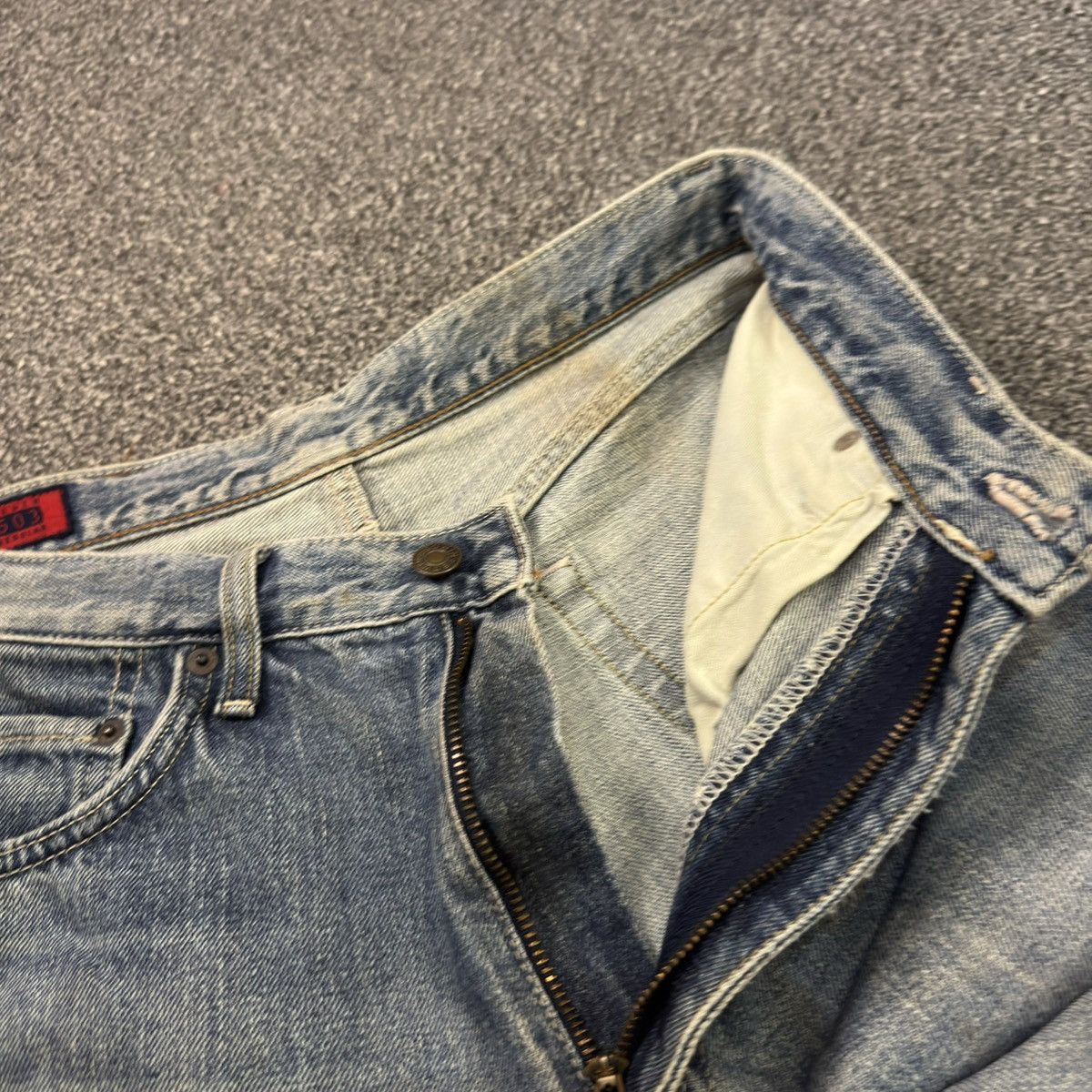 Japanese Brand Vintage Edwin 503 Regular Mid Wash Whiskering Denim Size US 29 - 13 Thumbnail