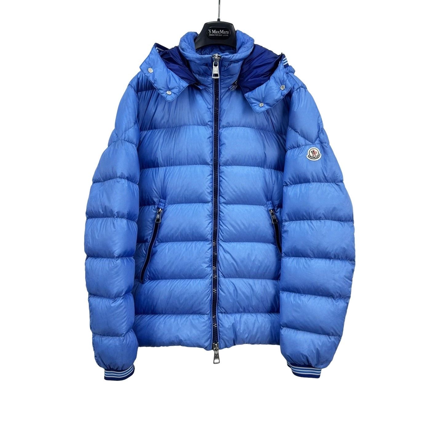 Moncler Moncler Logo Patch Hooded Puffer Jacket Blue Size 4 Size US XL / EU 56 / 4 - 1 Thumbnail