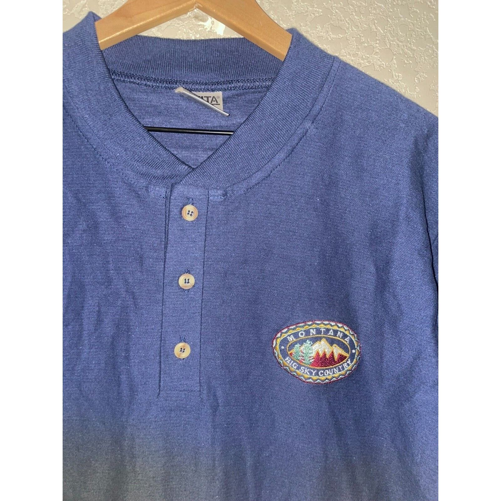 Vintage Vintage Montana Shirt Big Sky Country Embroidery Blue Tee L Size US L / EU 52-54 / 3 - 2 Thumbnail