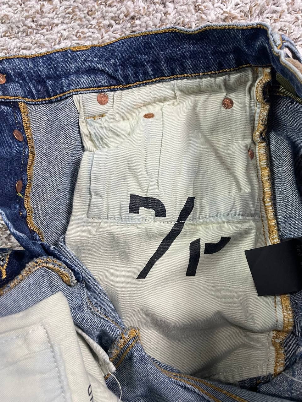 Purple Brand Purple Brand Extreme Worn Zigzag Repair Jeans Size US 31 - 13 Thumbnail