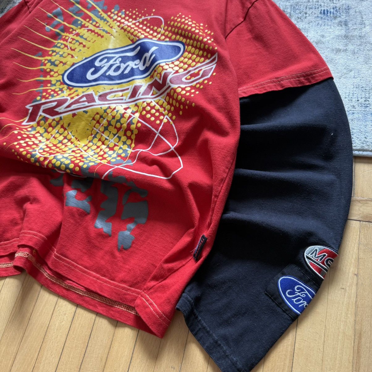 Ford 📌 Crazy Vintage Ford Racing Y2K Graphic 00s Longslevee Size US L / EU 52-54 / 3 - 6 Thumbnail