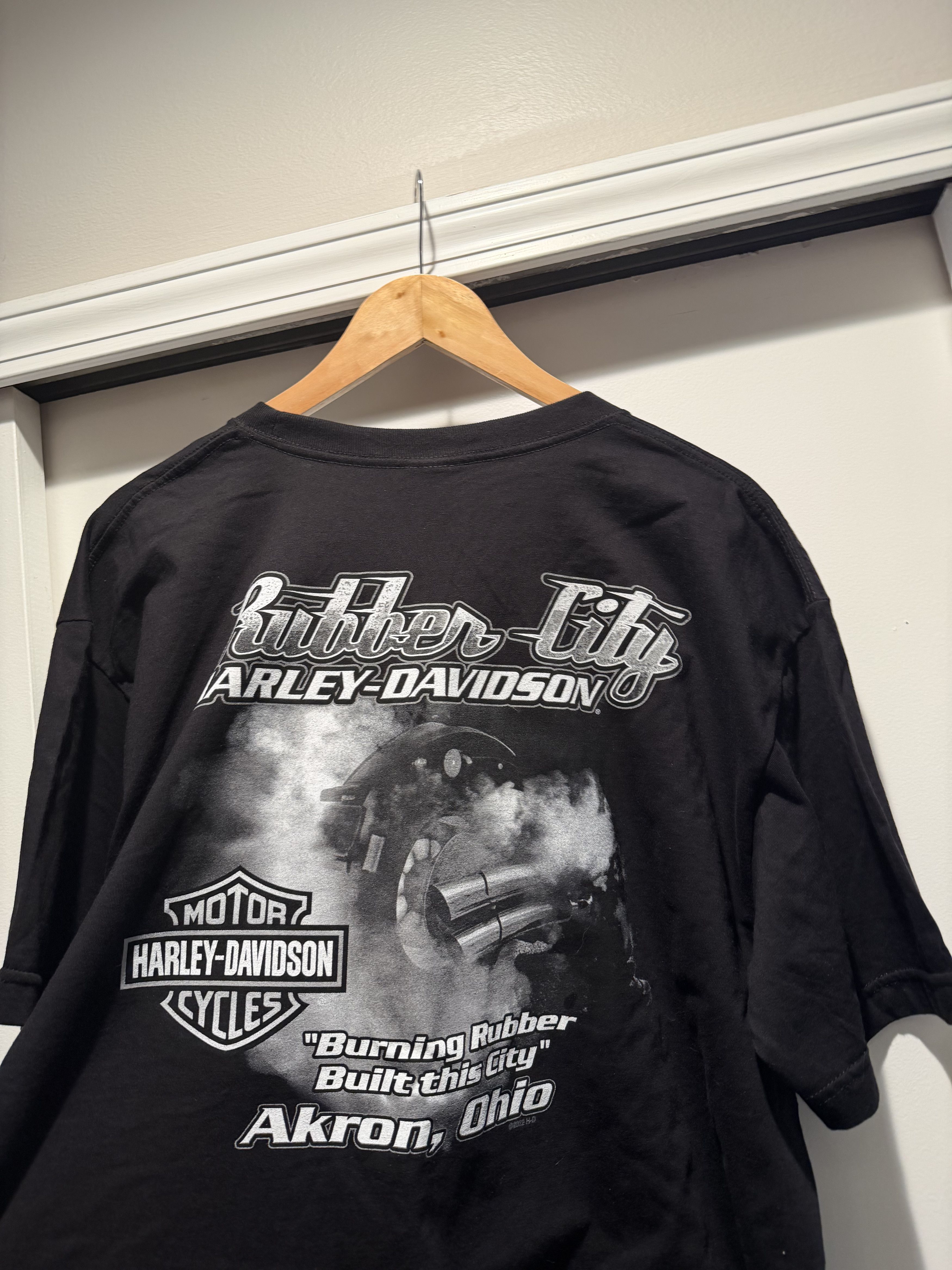 Harley Davidson Harley Davidson Oil Graphic Tee Akron Ohio Back Hit Black Size US XL / EU 56 / 4 - 5 Thumbnail
