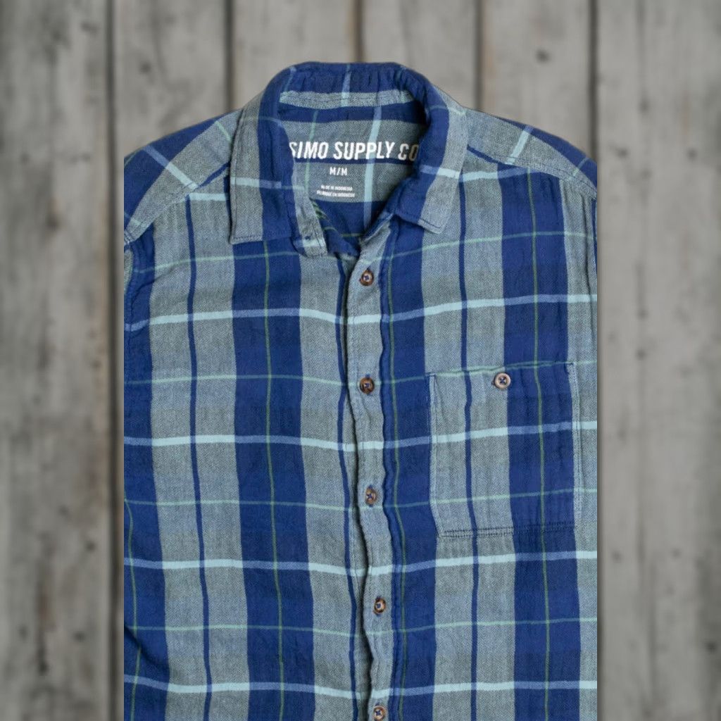 Mossimo VINTAGE Mossimo Blue Flannel Shirt Medium Plaid Button Down Long Sleeve Mens Size US M / EU 48-50 / 2 - 1 Thumbnail
