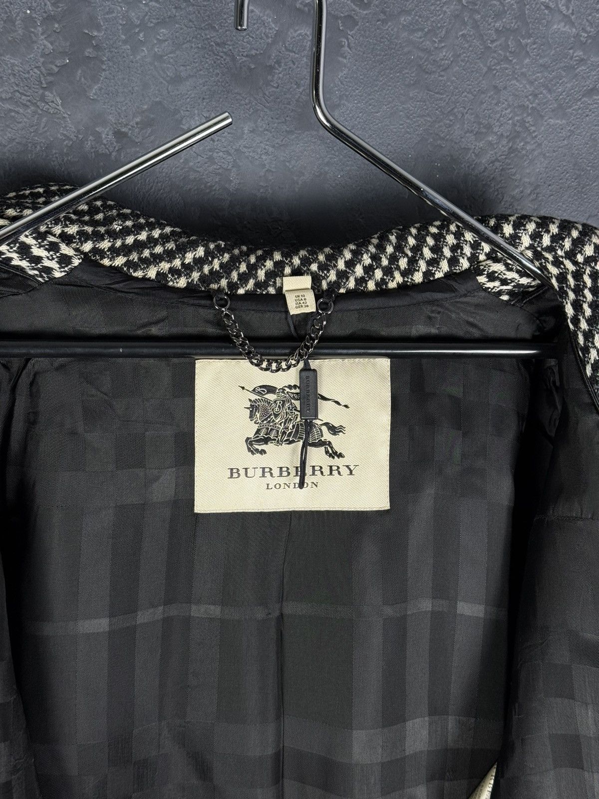 Burberry Prorsum Burberry Prorsum Women’s Wool Coat Houndstooth Size M / US 6-8 / IT 42-44 - 18 Thumbnail