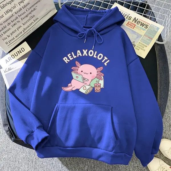 Japanese Brand Blue Color Boba Milk Tea Hoodies Korean Style Hoodie Size US M / EU 48-50 / 2 - 5 Thumbnail