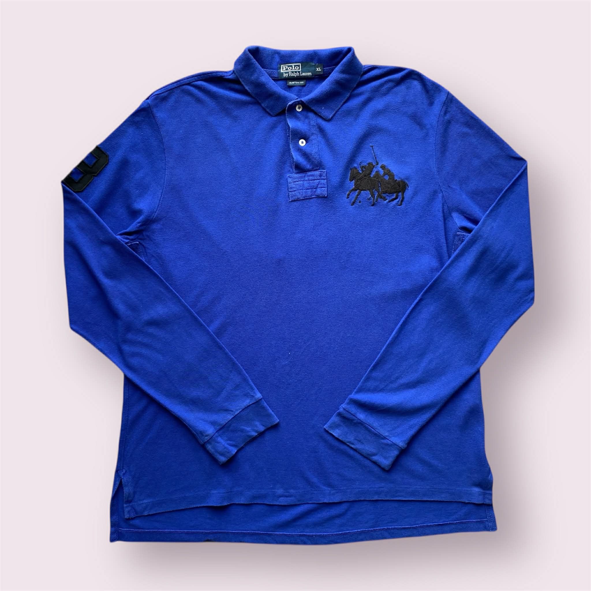 Polo Ralph Lauren Vintage Polo Ralph Lauren Blue Rugby Shirt Number 3 Size US XL / EU 56 / 4 - 1 Thumbnail