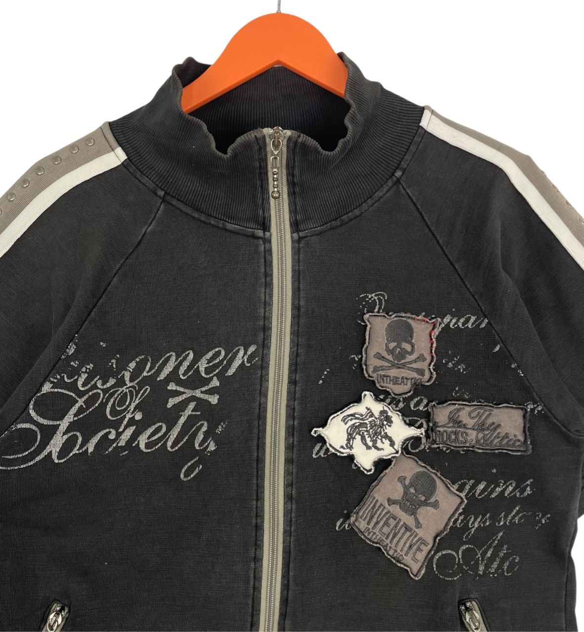 In The Attic Vintage In The Attic Gothic Skull Fullzipper Sweatshirt Size US L / EU 52-54 / 3 - 4 Thumbnail
