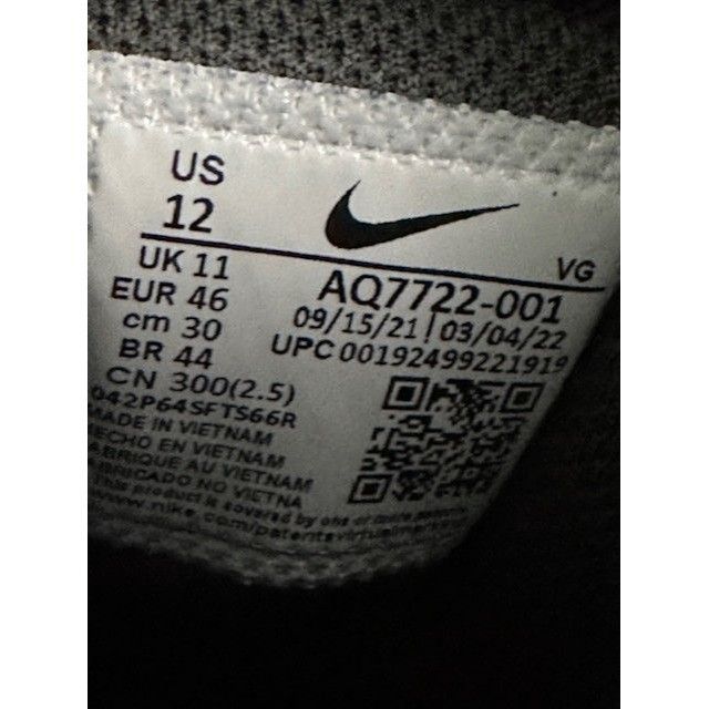 Nike Nike Force Savage Shark 2 Football Cleats AQ7722-001 Black/W Size US 11 / EU 44 - 8 Thumbnail