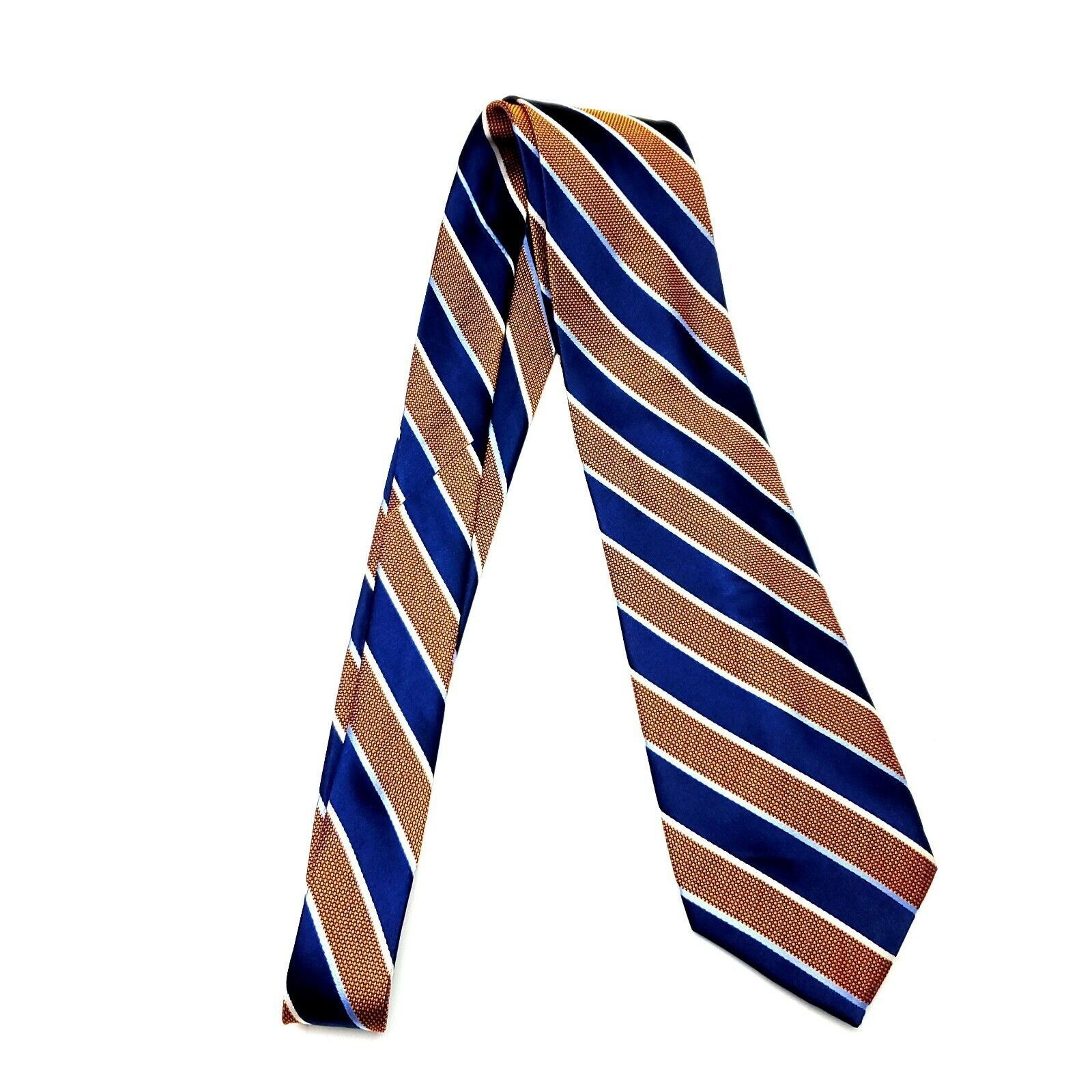 Nautica Nautica Silk Tie Woven Blue Brown Woven Striped Classic Size ONE SIZE - 6 Thumbnail