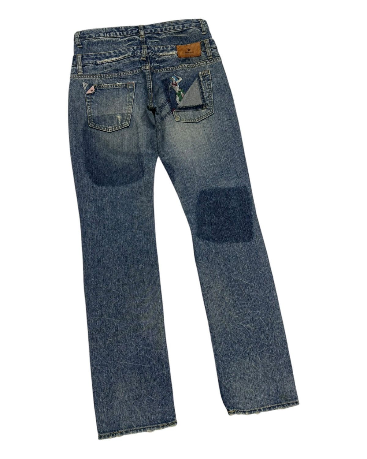 If Six Was Nine Antgauge Double Waist Punk Distressed Denim Jeans Size 29" - 5 Thumbnail
