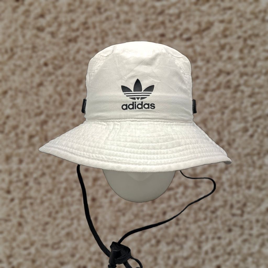 Adidas Adidas Sun Bucket Hat Cap Adult One Size White Polyester Camp Outdoor Size ONE SIZE - 1 Thumbnail